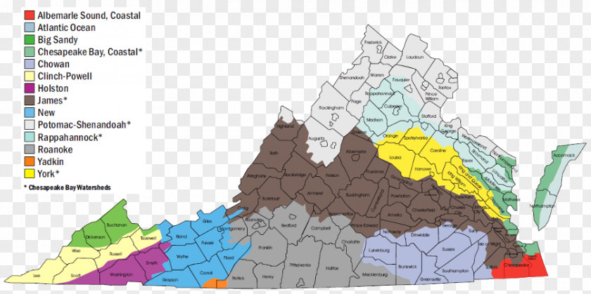 Protect Water Resources Virginia Drainage Basin Divide Table PNG