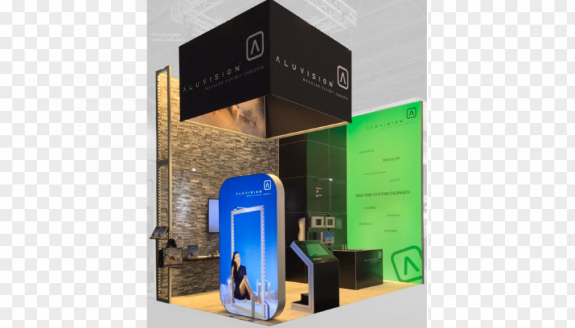 Stand Display Glass Modular Design Exhibition PNG