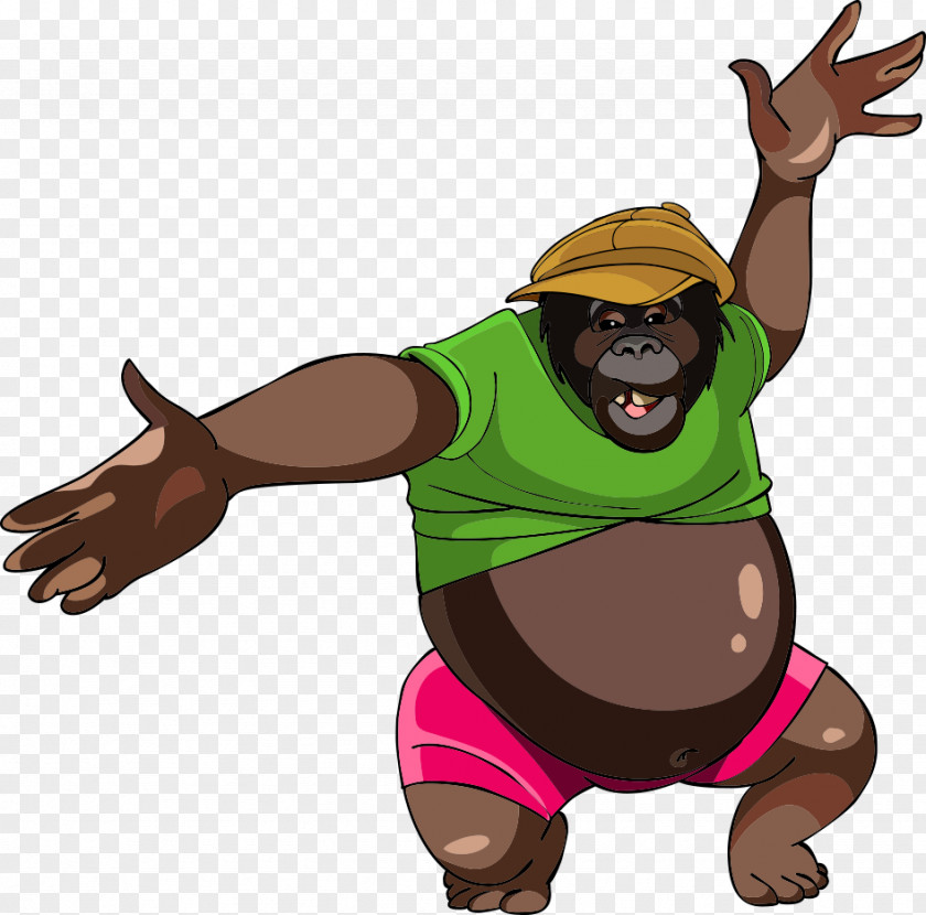 Vector Orangutan Gorilla Cartoon PNG