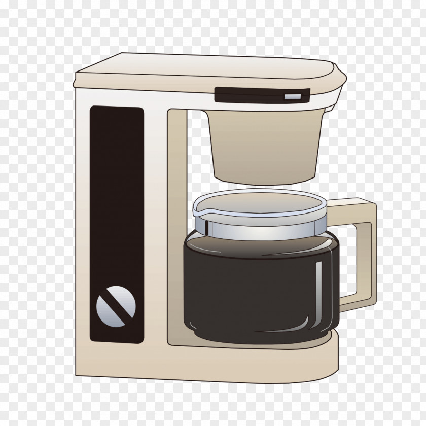 Hand-painted Coffee Machine Coffeemaker Cup Kettle PNG