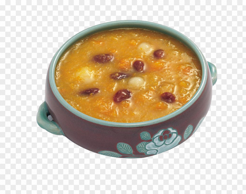 Pumpkin Red Bean Porridge Congee Patjuk Jujube Food Nutrition PNG