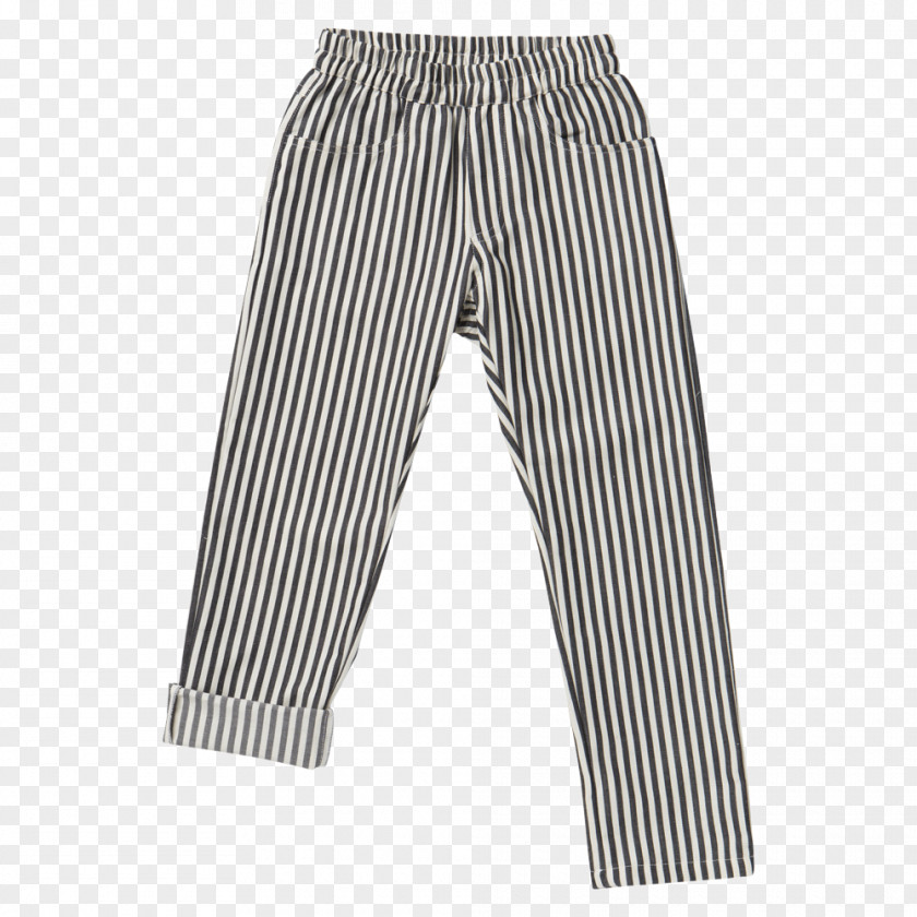 Black And White Stripe Waist Pants PNG