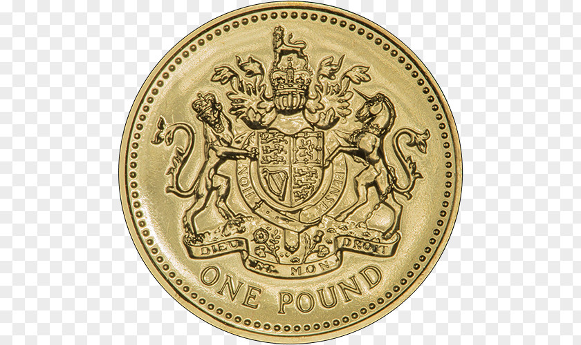 Coin One Pound Dollar Sterling Bullion PNG
