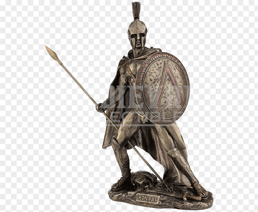 Spartan Warrior Statue Leonidas Figurine Sparta Bronze Sculpture PNG