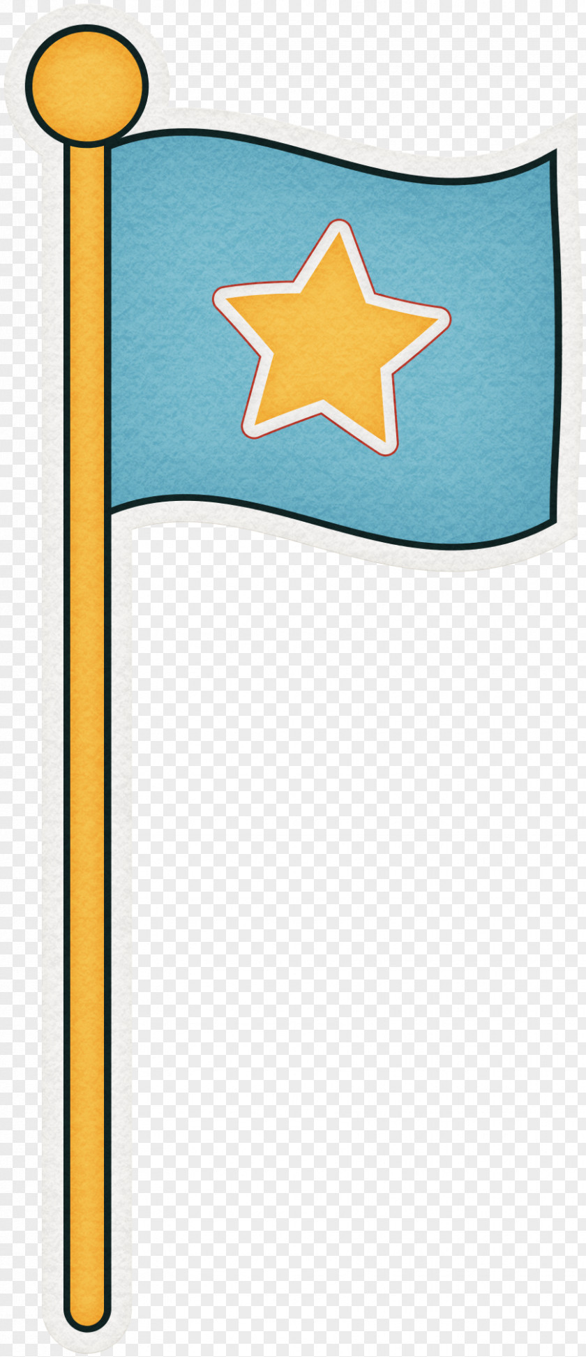 Blue Five-pointed Star Flag Cartoon PNG