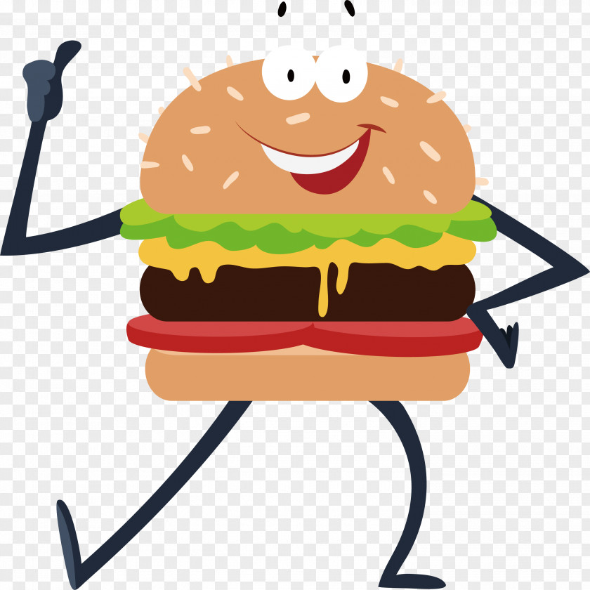 Dancing Burger Villain Hamburger Fast Food French Fries Cuisine Of The United States PNG