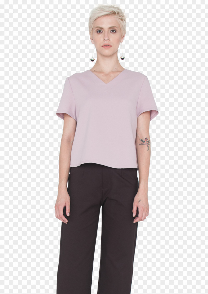 Slit T-shirt Clothing Pleat Neckline PNG