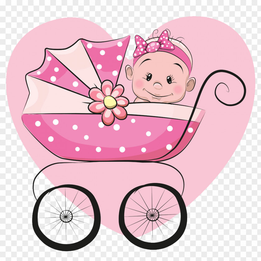 Baby Stroller Cartoon Infant Illustration PNG