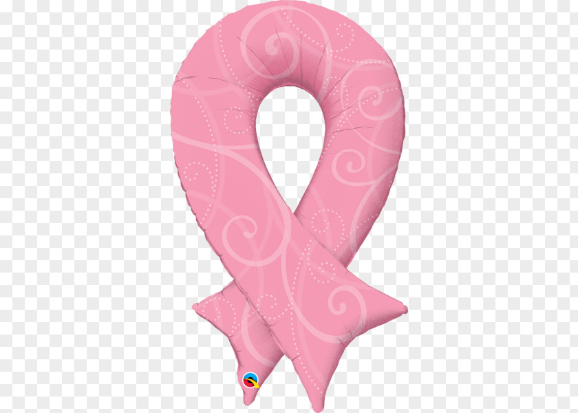Balloon Pink Ribbon Mylar BoPET PNG