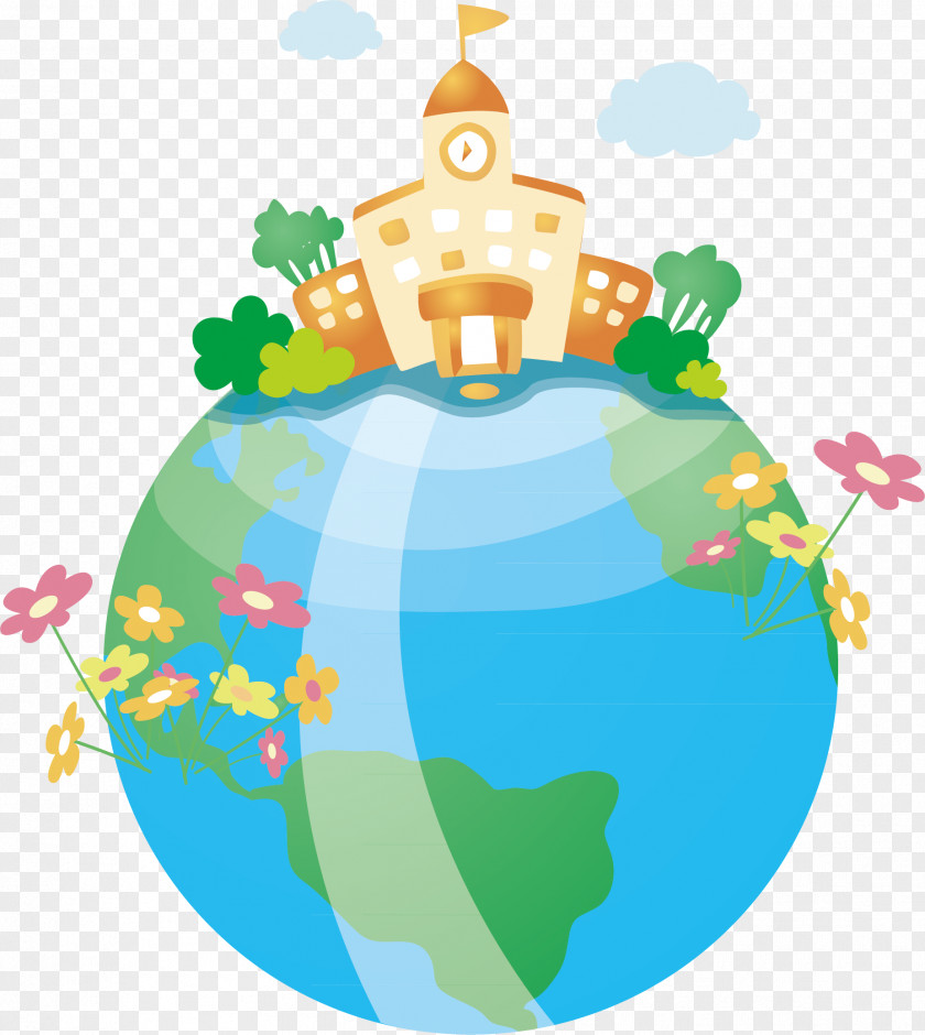 Cartoon Vector Illustration Global Village PNG