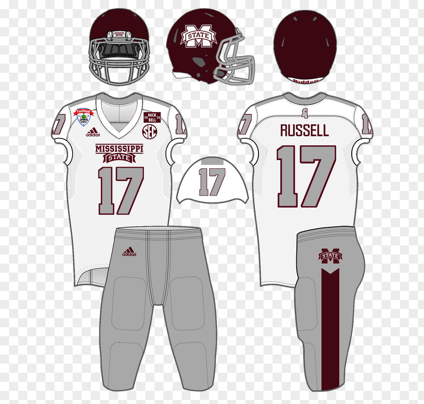 T-shirt Jersey Uniform Mississippi State Bulldogs Football American PNG