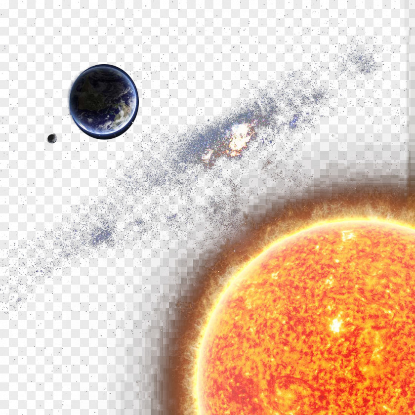 Vast Universe Galaxy Planet Earth Sun PNG