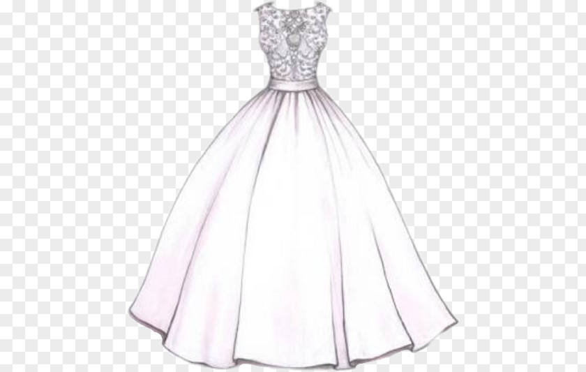Design Sketch Drawing Wedding Dress PNG