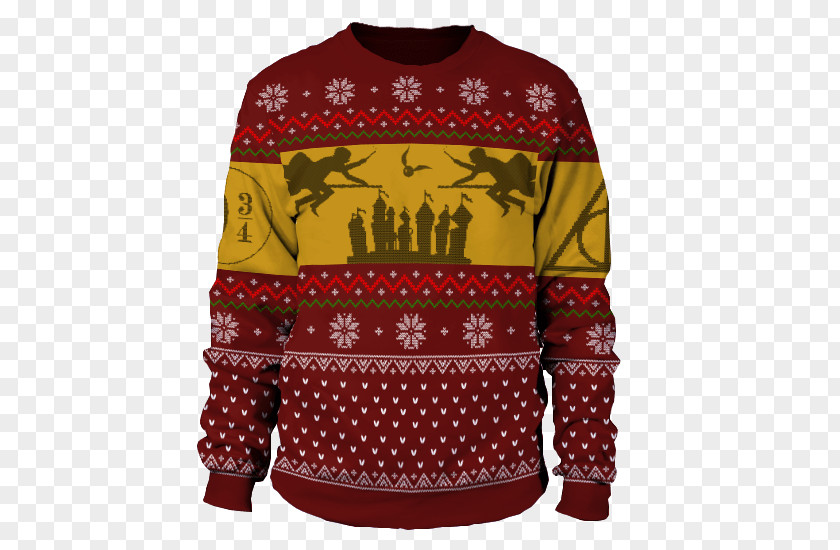 Harry Potter Ugly Christmas Sweater T-shirt Jumper Sleeve Sweaters For Men PNG