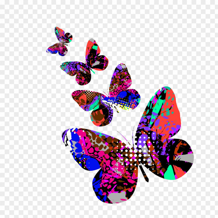 Butterfly Pattern Illustration PNG