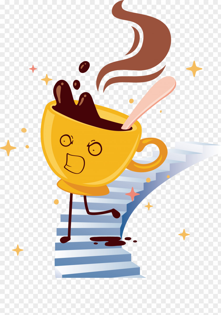 Cartoon Coffee Vector Adobe Illustrator Illustration PNG