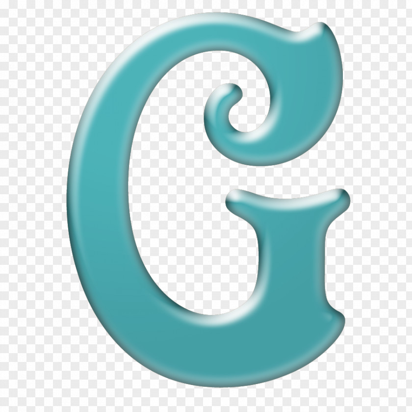 Teal Fancy Alphabets Letter PNG