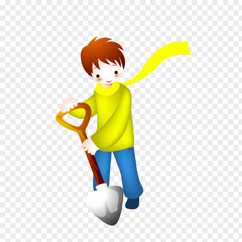 Shovel Boy Clip Art PNG