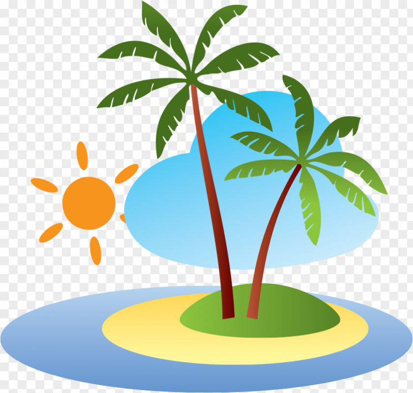Island Wall Decal Palm Trees Design Mural PNG