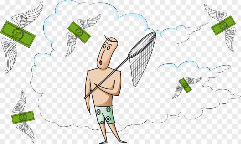 Vector Coins Fly Away Money Illustration PNG