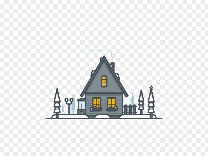 Winter Warm Little House Illustration PNG