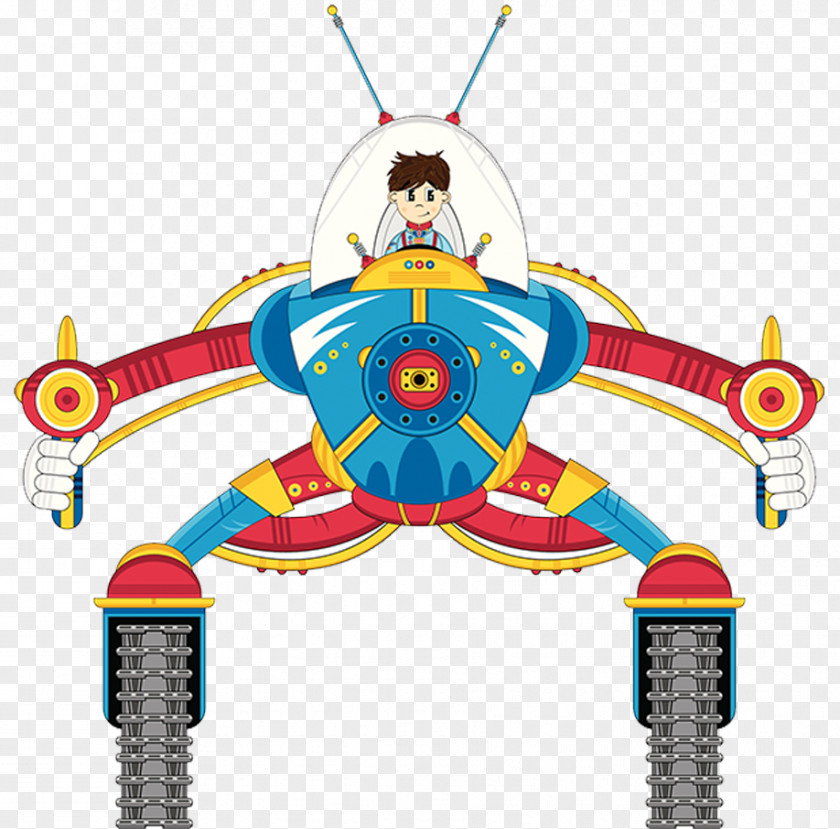 Cartoon Style Robot Image Illustration PNG