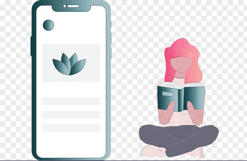 Mobile Phone Case Pink Leaf Turquoise Teal PNG
