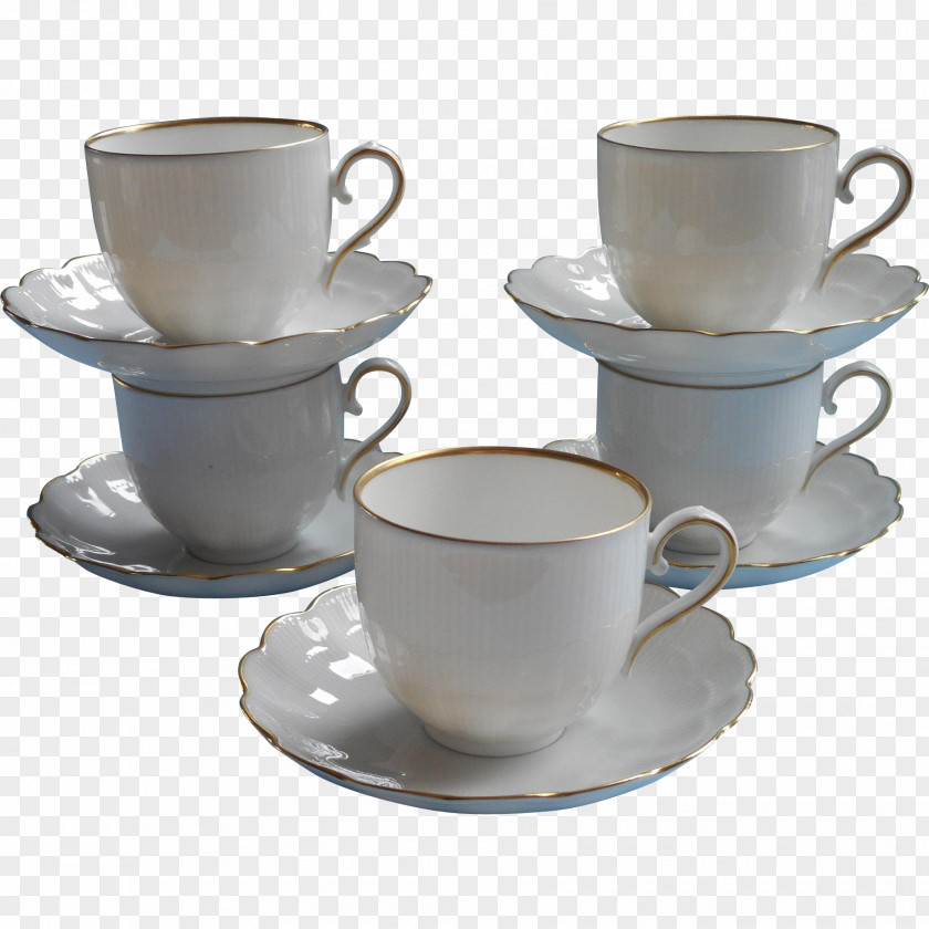 Golden Cup Tableware Saucer Coffee Mug Porcelain PNG