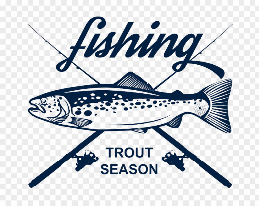 Long Fish With Fishing Rod Trout Stock Illustration Clip Art PNG