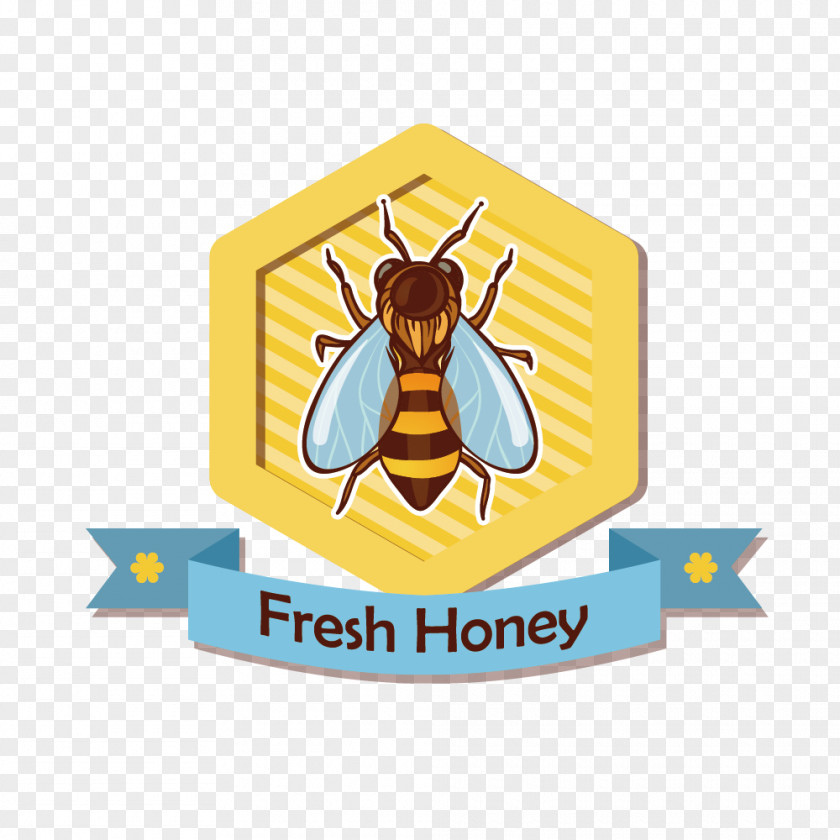 Lovely Cartoon Bee Tag Honey Euclidean Vector Icon PNG