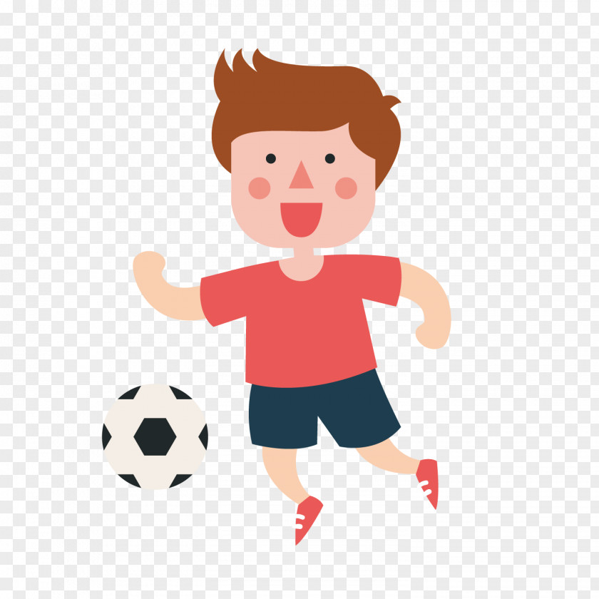 The Boy Plays Football Child Sport Illustration PNG