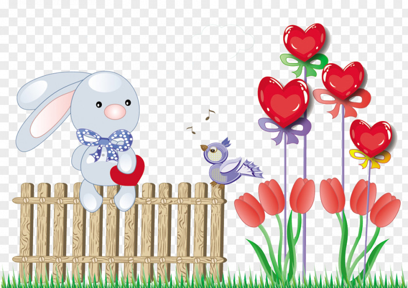 Bunny And Love Vinegar Valentines Clip Art PNG