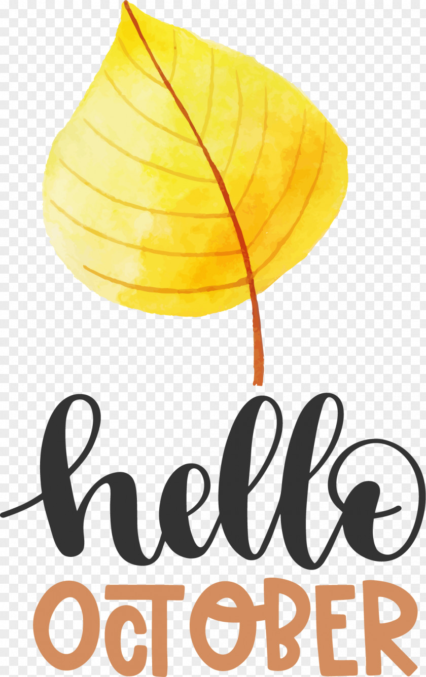 Hello October Autumn PNG