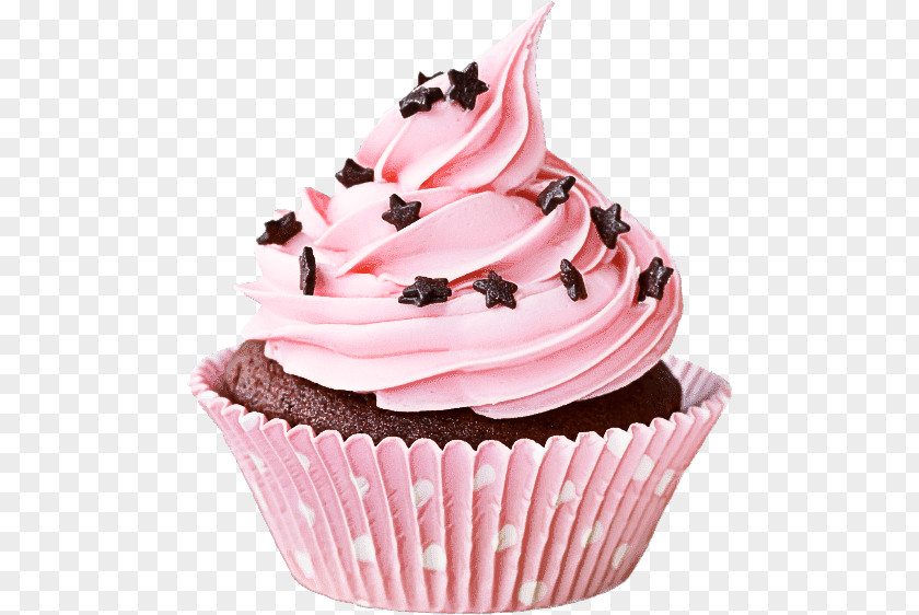 Cream Cuisine Cupcake Food Buttercream Dessert Pink PNG
