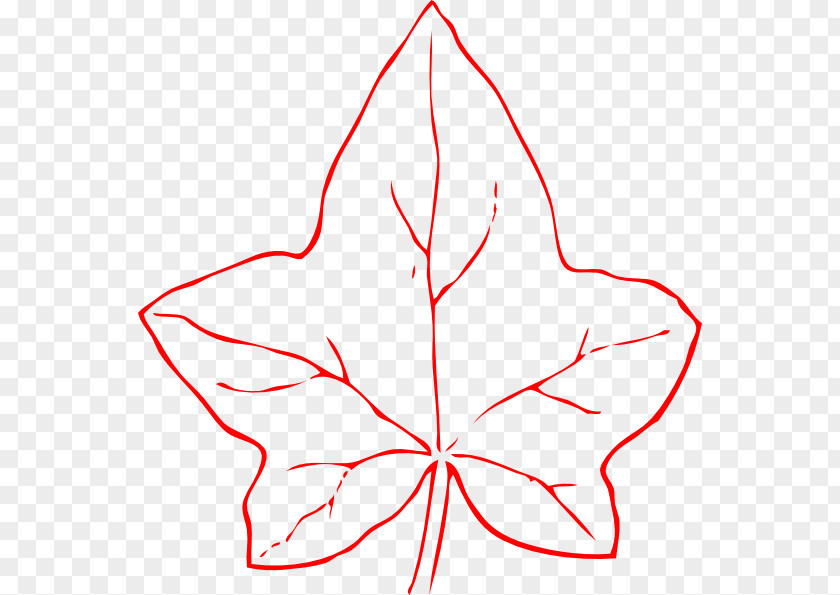 Red Pattern Common Ivy Leaf Clip Art PNG