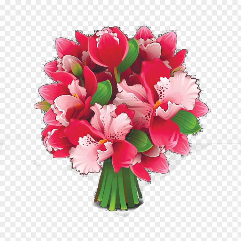 Red Bouquet Flower Euclidean Vector PNG