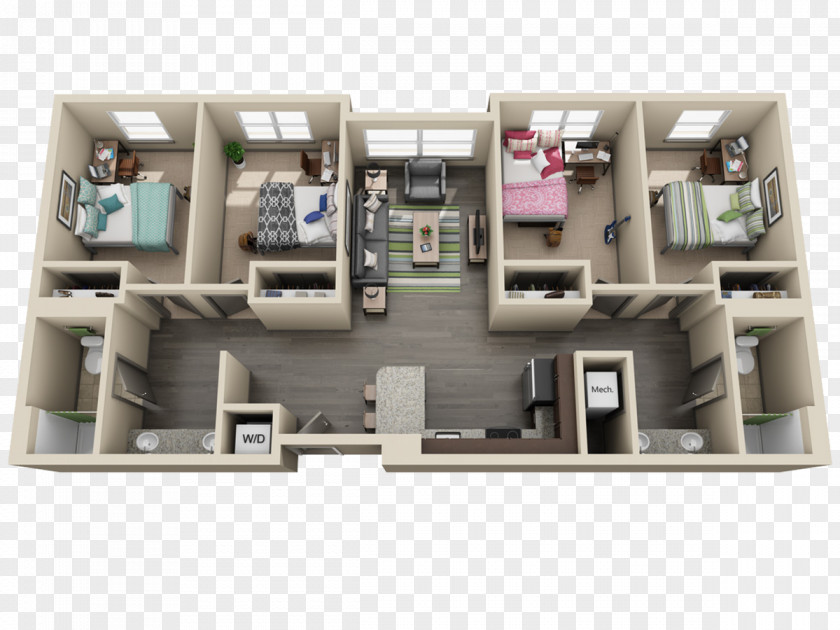 Roommates Who Play Games In The Dormitory University Flats UK Apartment House Room PNG