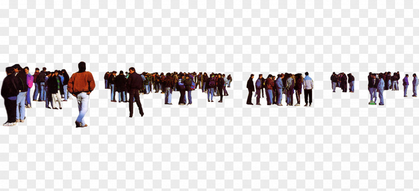 Silhouette Crowd Clipping Path Layers PNG