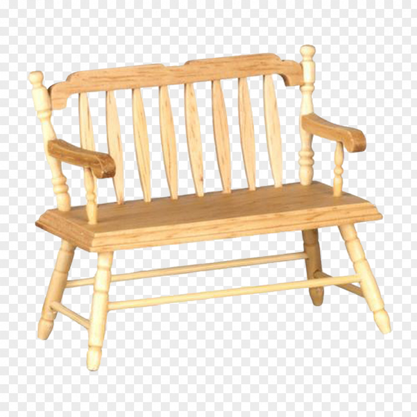 Natural Wood Table Chairs Dollhouse Bench Chair Furniture PNG