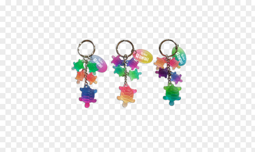 Rainbow Neon Lights Key Chains Earring Polyresin PNG