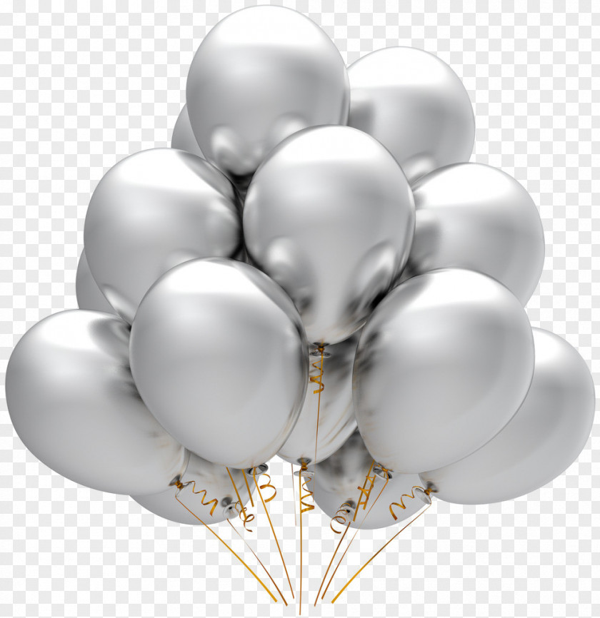 Silver Balloon Party Birthday Stock Photography PNG