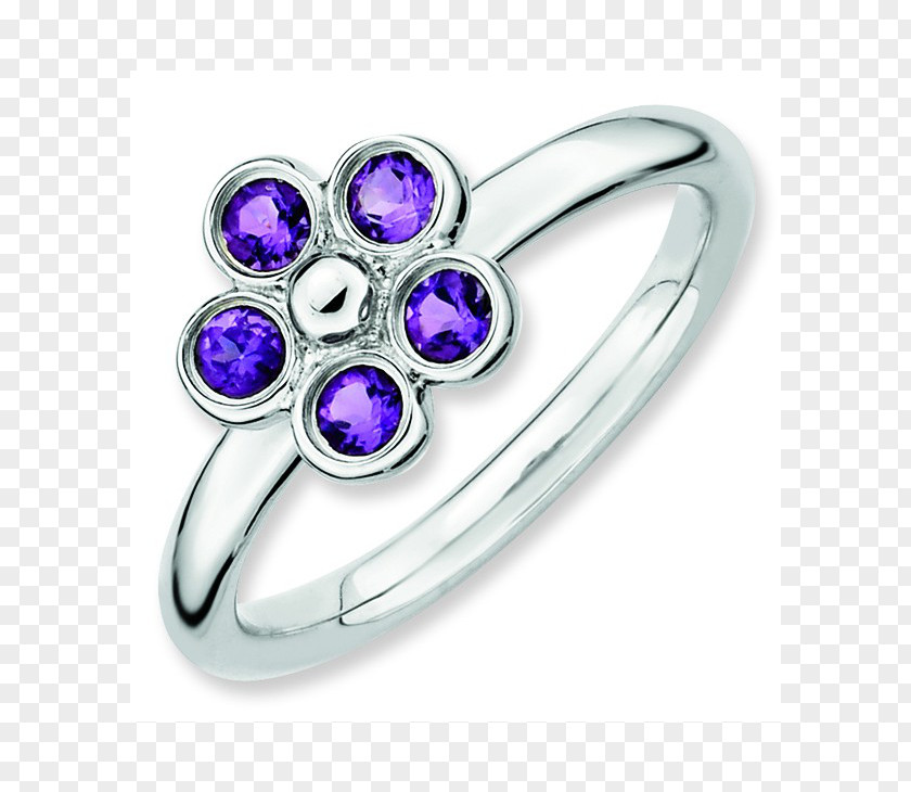 Ring Amethyst Silver Jewellery Purple PNG