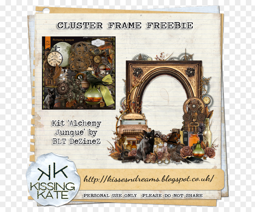 Kiss Frame Steampunk Digital Scrapbooking Picture Frames PNG