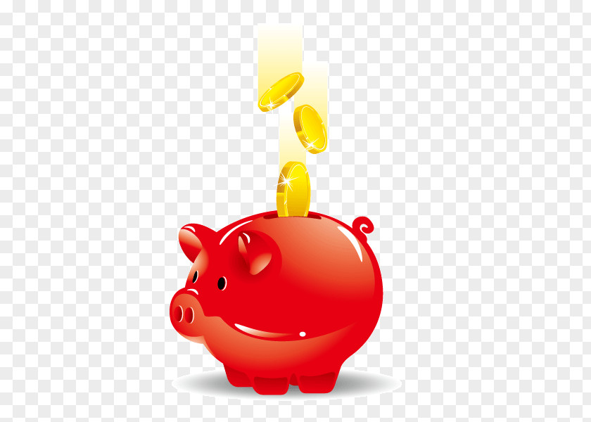 Pig Saving Money,Save,coin,Red Save Money Piggy Bank Euclidean Vector PNG