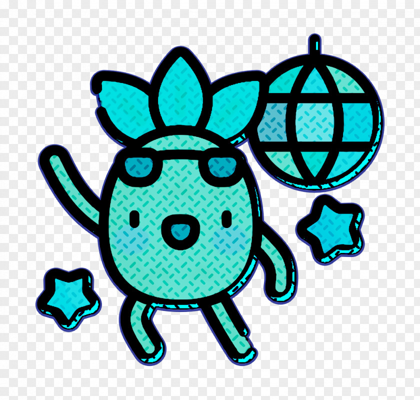 Disco Icon Dancing Pineapple Character PNG