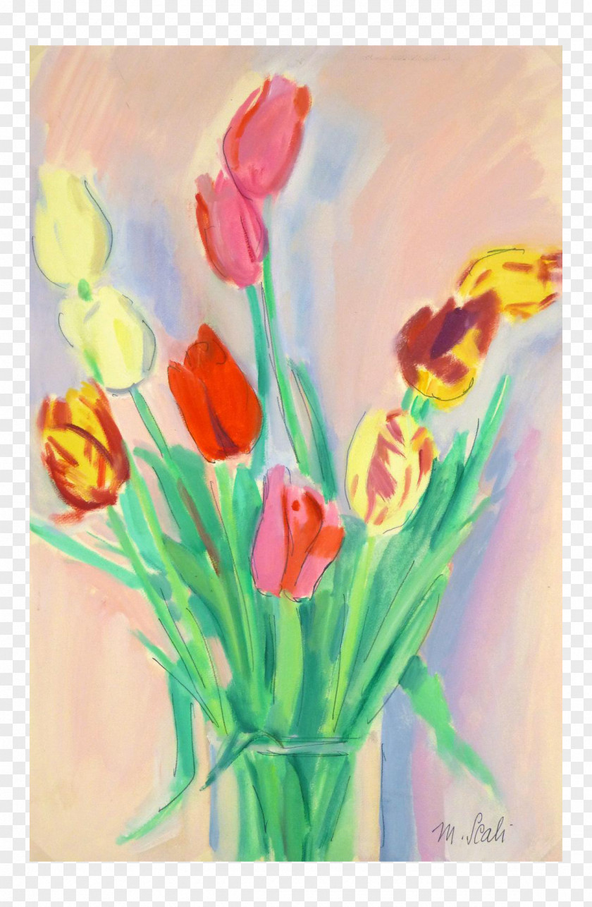 Tulip Floral Design Watercolor Painting Still Life Photography PNG