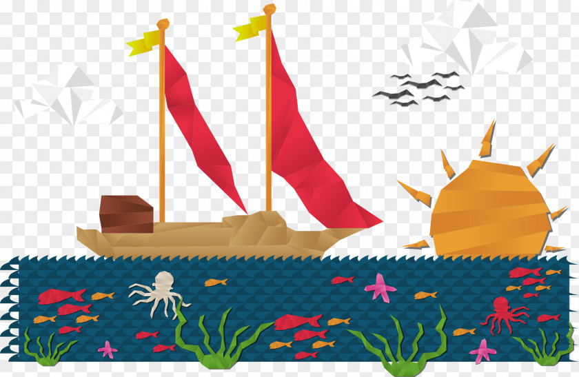 Vector Red Flag Vessels PNG