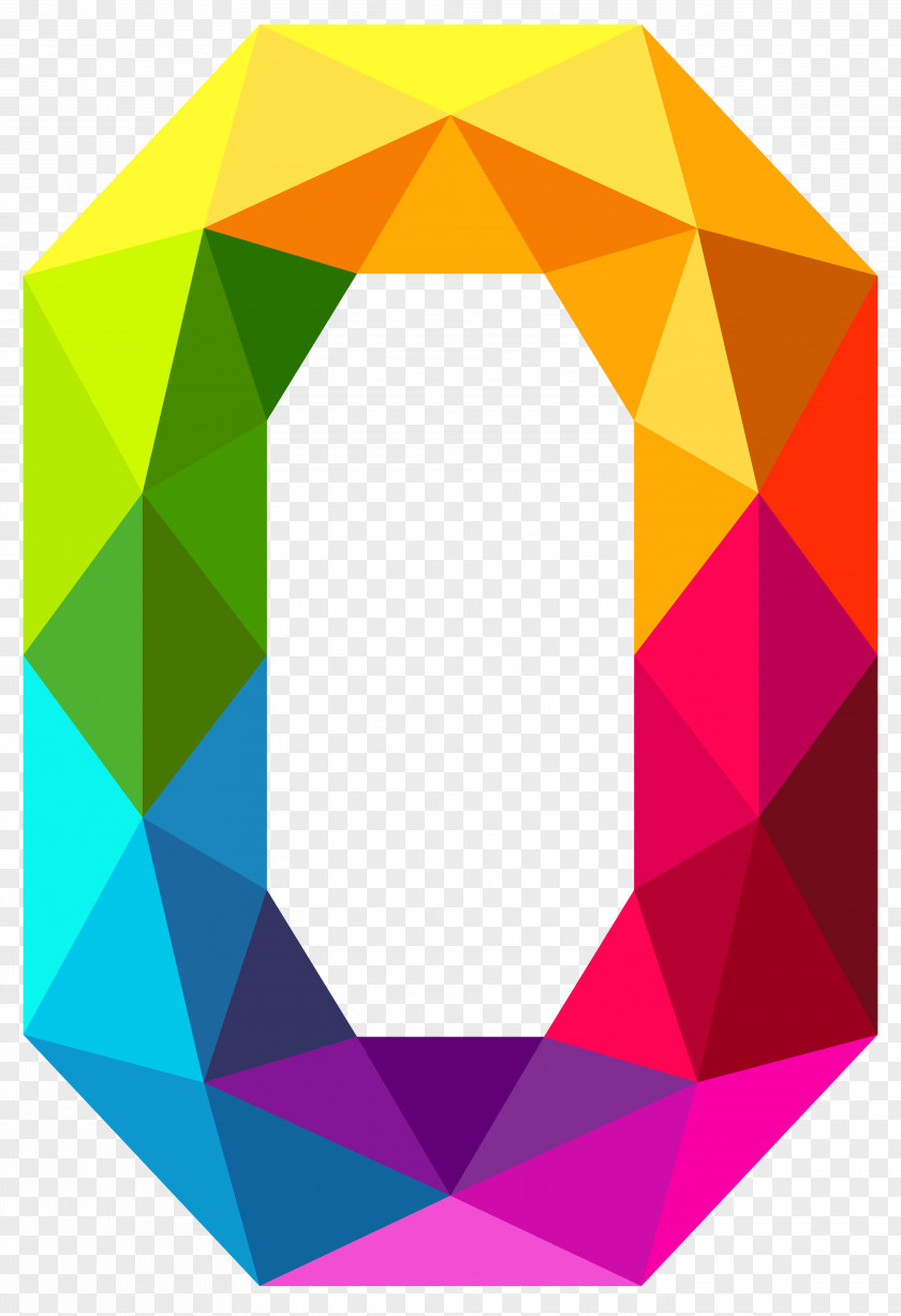 Colourful Triangles Number Zero Clipart Image 0 Clip Art PNG