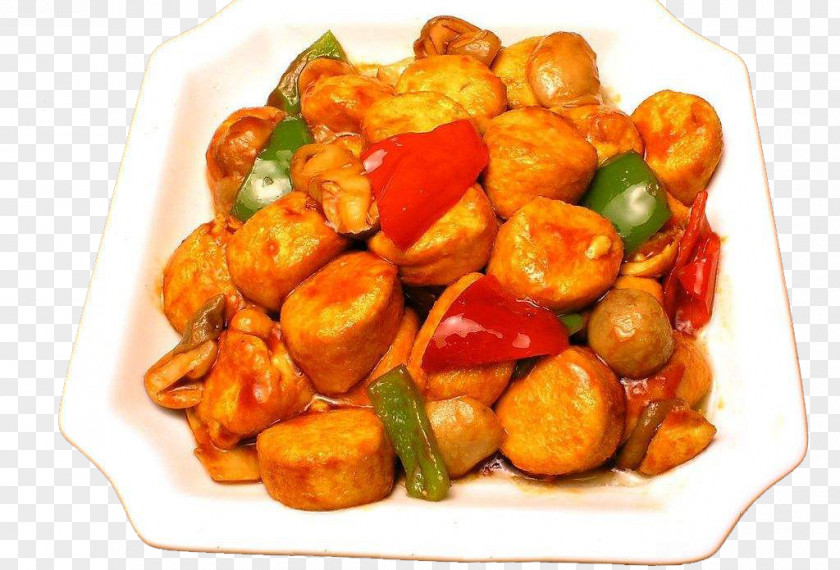 Fried Oil Tofu Japanese Cuisine Sichuan Chinese Braising PNG