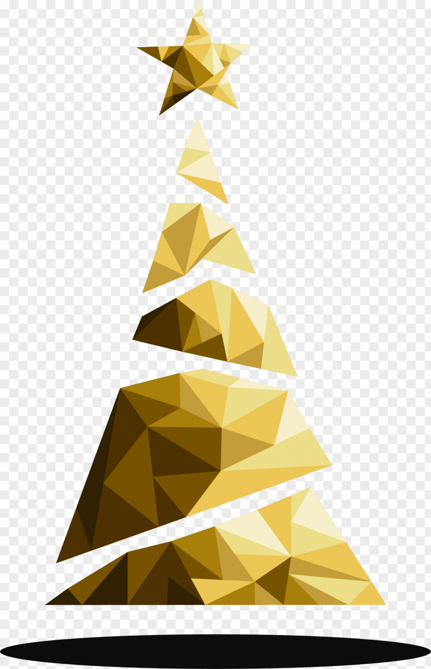 Golden Pentagram Christmas Tree New Year's Day Child Holiday PNG